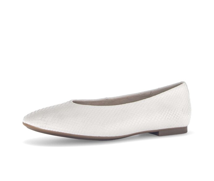 Gabor Eleganter Ballerina Creme - Leder Reptiloptik