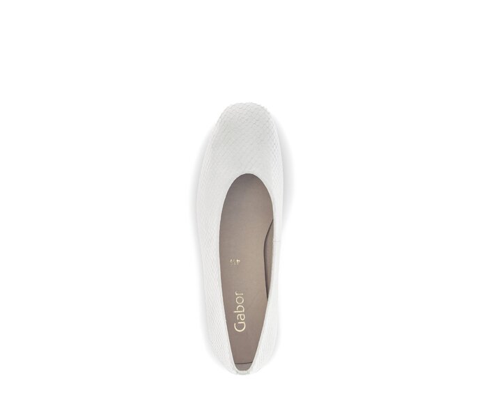 Gabor Eleganter Ballerina Creme - Leder Reptiloptik