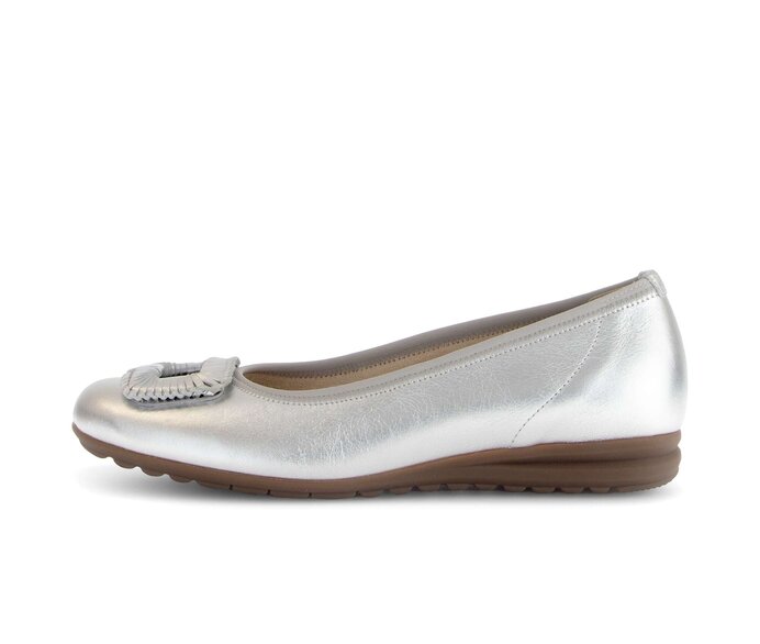 Gabor Sportliche Ballerina Silber - Effektleder