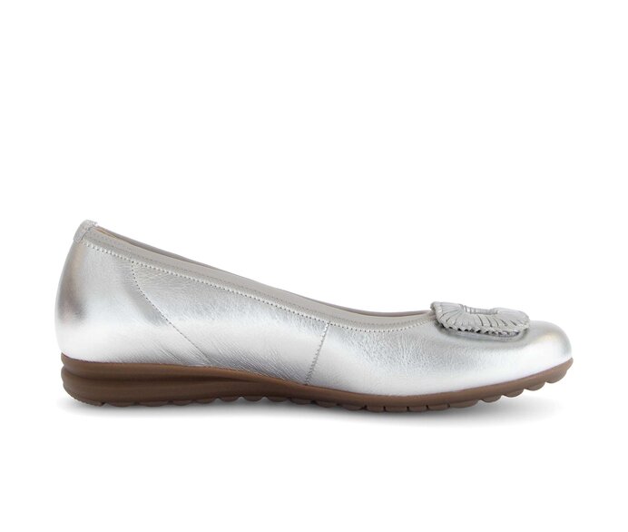 Gabor Sportliche Ballerina Silber - Effektleder