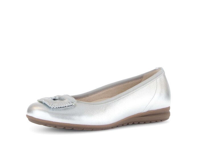 Gabor Sportliche Ballerina Silber - Effektleder