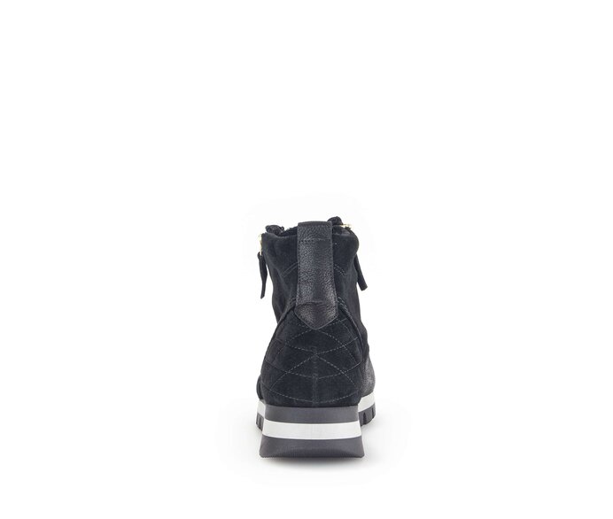 Gabor Sportliche Stiefelette Schwarz - Materialmix Leder
