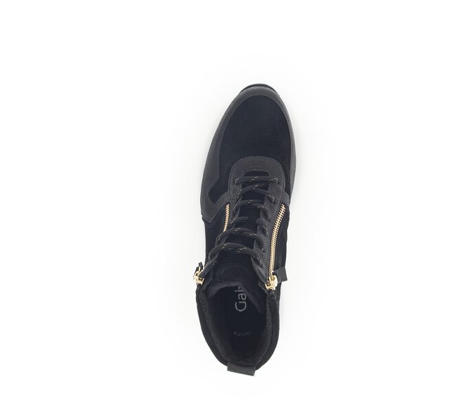 Gabor Sportliche Stiefelette Schwarz - Materialmix Leder
