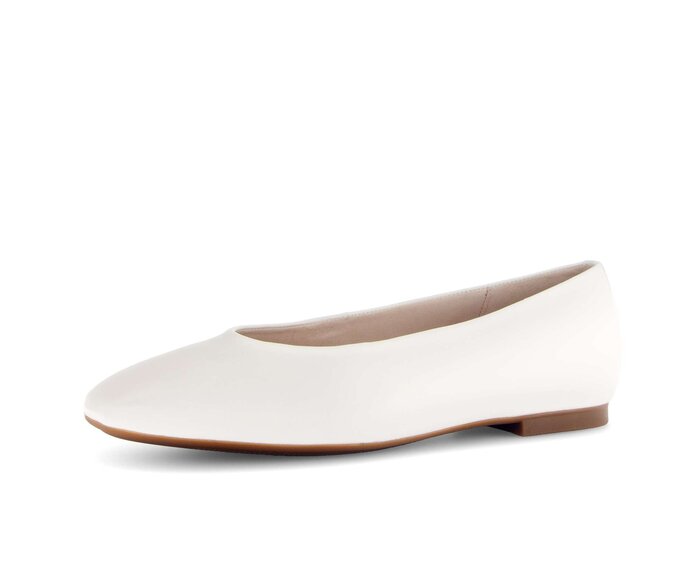 Gabor Eleganter Ballerina Creme - Glattleder