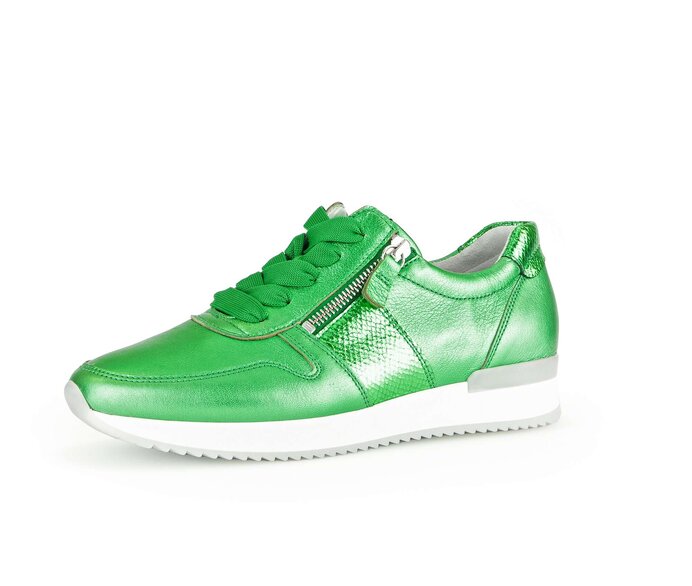 Gabor Sneaker Low Grün - Materialmix Leder