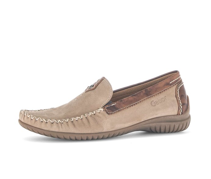 Gabor Mokassin Beige - Materialmix Leder