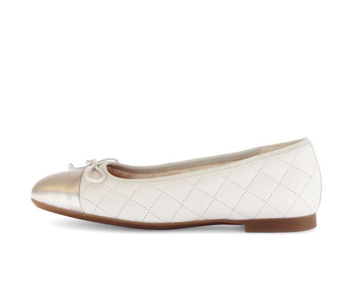 Gabor Eleganter Ballerina Creme - Materialmix Leder