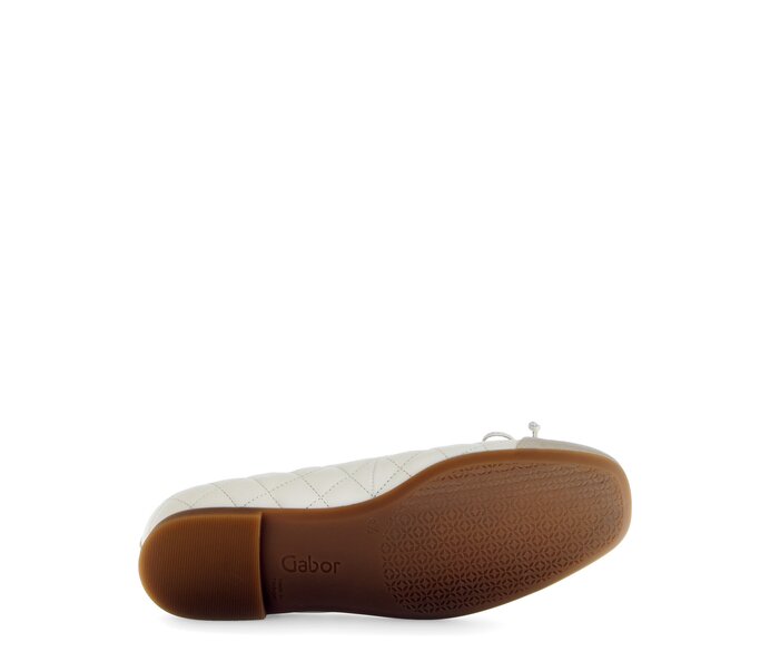 Gabor Eleganter Ballerina Creme - Materialmix Leder