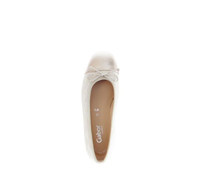 Gabor Eleganter Ballerina Creme - Materialmix Leder