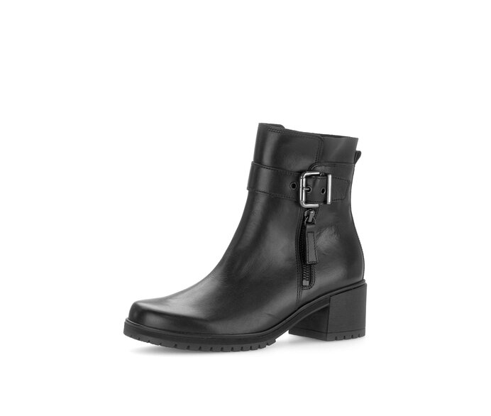 Gabor Plateau Stiefelette Schwarz - Glattleder