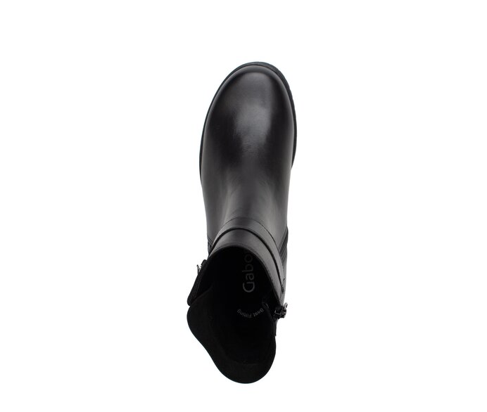 Gabor Plateau Stiefelette Schwarz - Glattleder