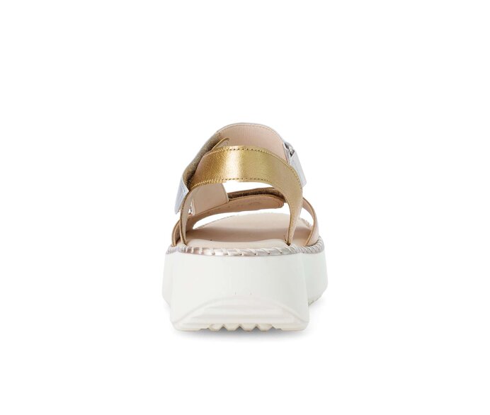 Gabor Plateau Sandale Beige - Materialmix Leder