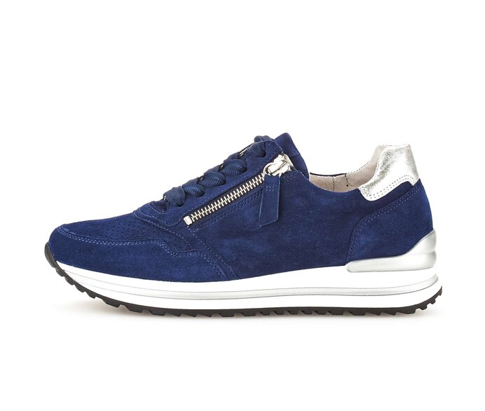 Gabor Sneaker Low Blau - Materialmix Leder