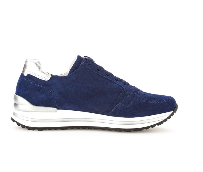Gabor Sneaker Low Blau - Materialmix Leder