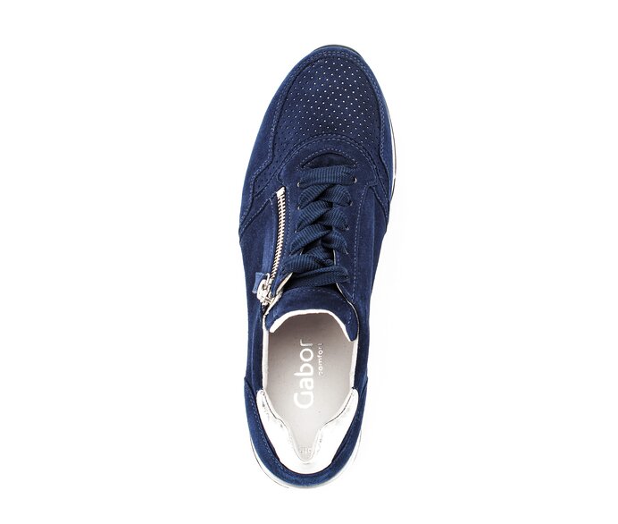 Gabor Sneaker Low Blau - Materialmix Leder