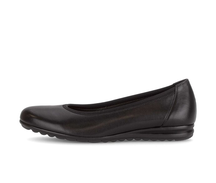 Gabor Sportliche Ballerina Schwarz - Glattleder