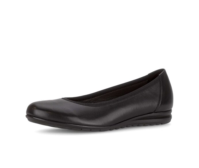 Gabor Sportliche Ballerina Schwarz - Glattleder