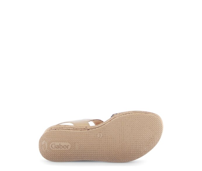 Gabor Plateau Sandale Beige - Materialmix Leder