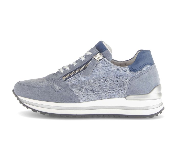 Gabor Sneaker Low Blau - Materialmix Leder