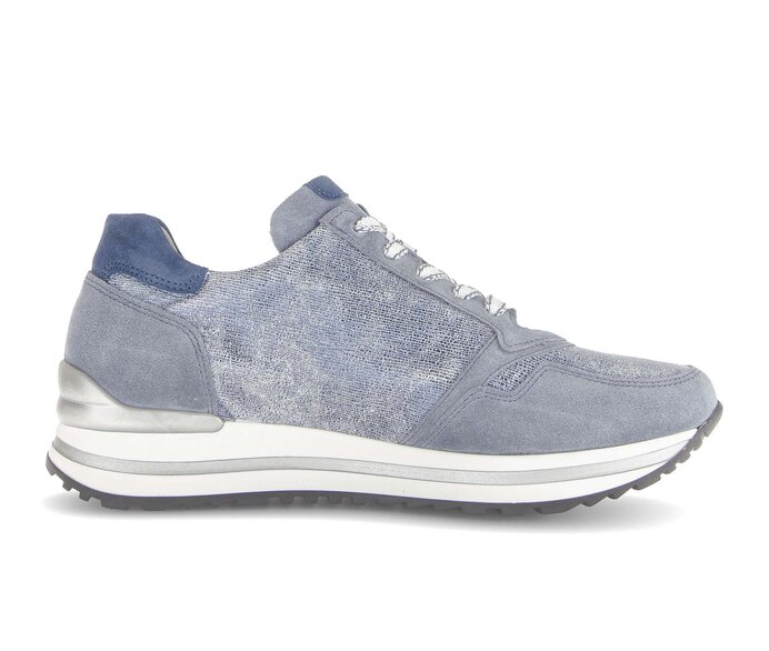 Gabor Sneaker Low Blau - Materialmix Leder