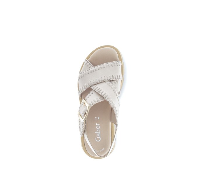 Gabor Plateau Sandale Creme - Glattleder