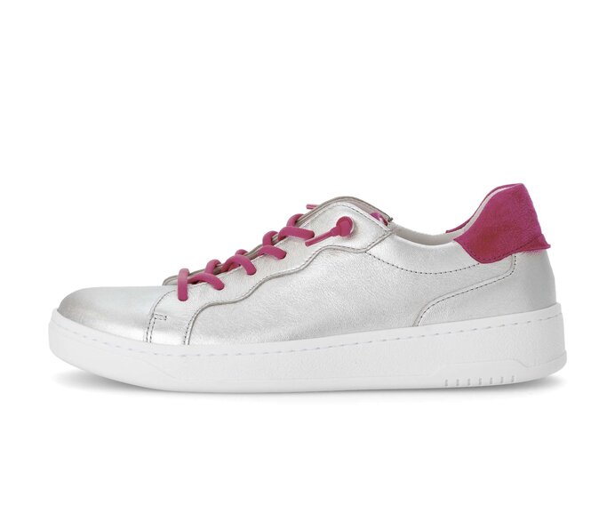 Gabor Sneaker Low Silber - Materialmix Leder