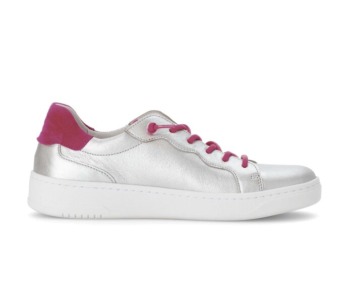 Gabor Sneaker Low Silber - Materialmix Leder