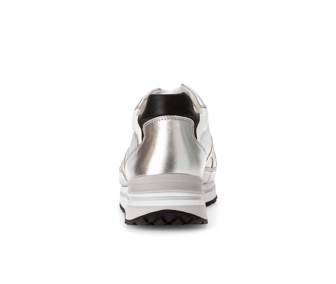 Gabor Sneaker Low Silber - Materialmix Leder