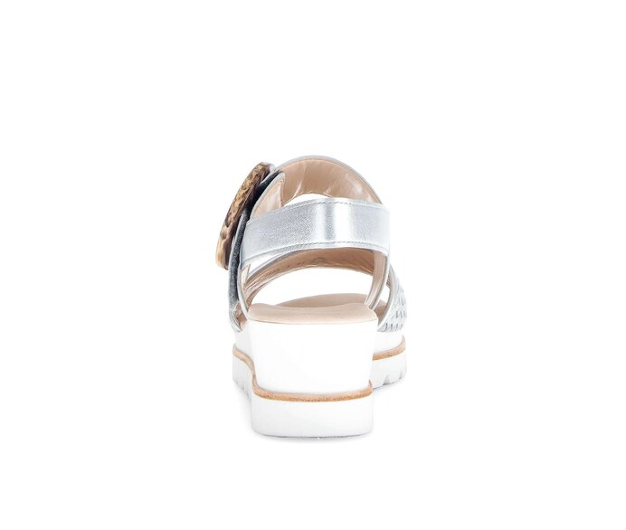 Gabor Plateau Sandale Silber - Effektleder