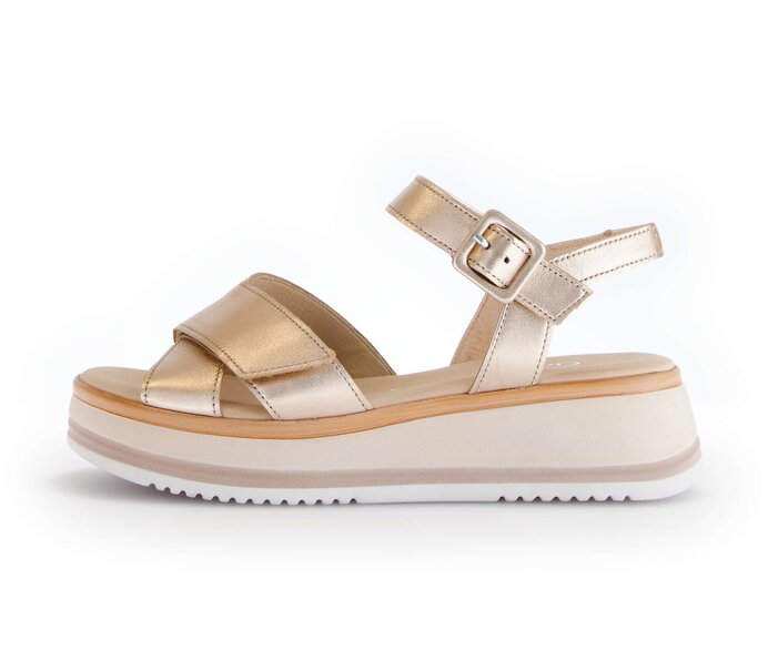 Gabor Plateau Sandale Gold - Effektleder