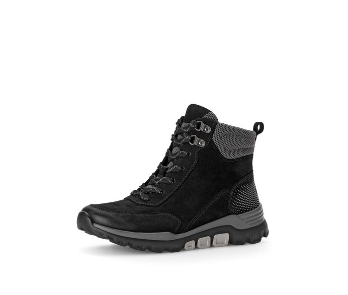 Gabor Sportliche Stiefelette Schwarz - Rauleder