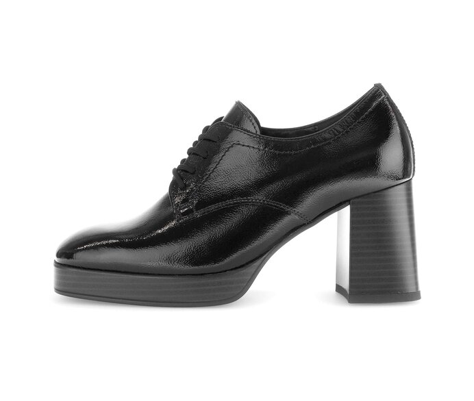 Gabor Plateau Pumps Schwarz - Lackleder