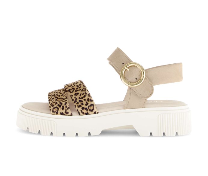 Gabor Riemchensandale Beige - Rauleder