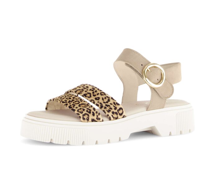 Gabor Riemchensandale Beige - Rauleder