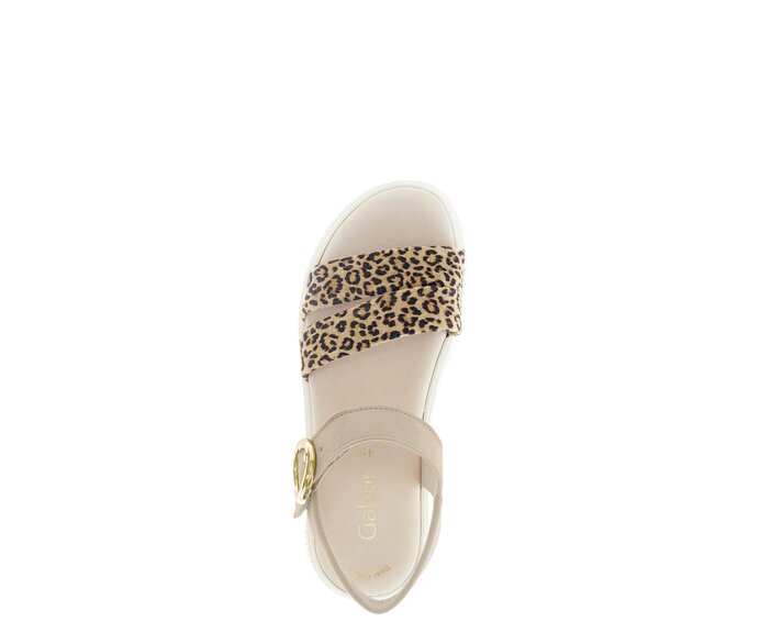 Gabor Riemchensandale Beige - Rauleder