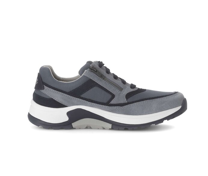 Gabor Rollingsoft Sneaker Low Blau - Materialmix Leder/Textil