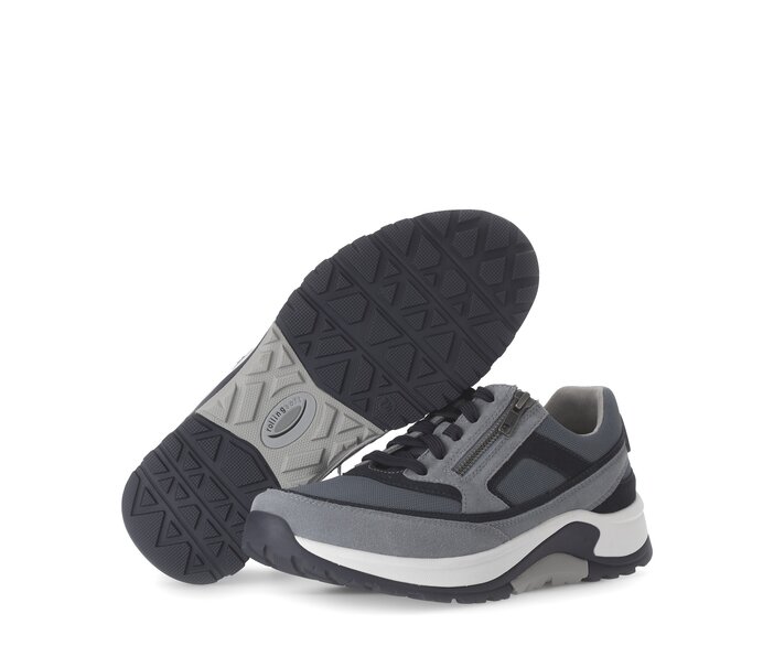 Gabor Rollingsoft Sneaker Low Blau - Materialmix Leder/Textil