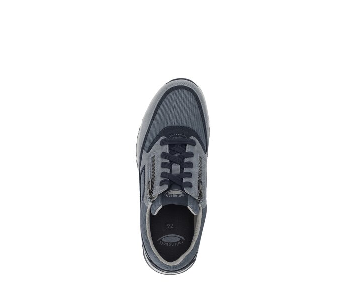 Gabor Rollingsoft Sneaker Low Blau - Materialmix Leder/Textil