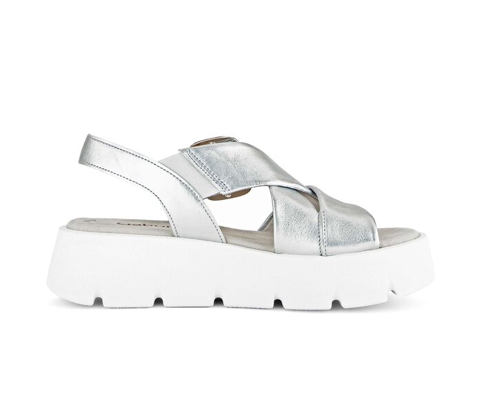 Gabor Plateau Sandale Silber - Effektleder