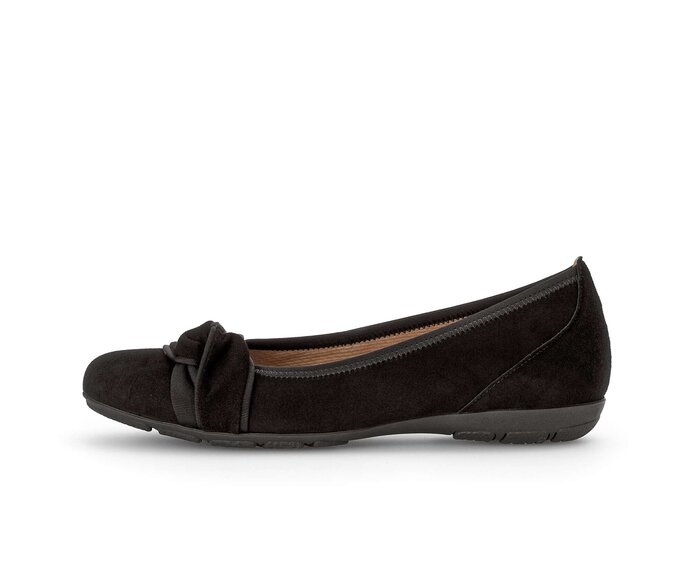 Gabor Sportliche Ballerina Schwarz - Rauleder