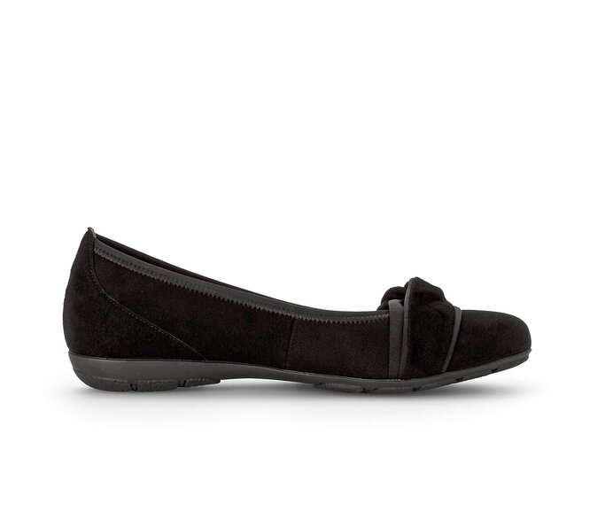 Gabor Sportliche Ballerina Schwarz - Rauleder