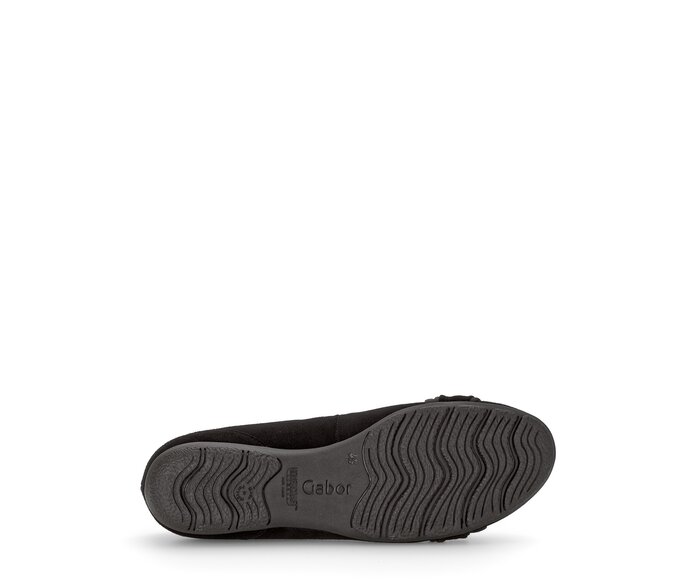 Gabor Sportliche Ballerina Schwarz - Rauleder