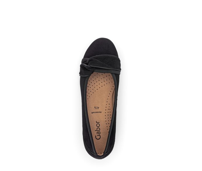 Gabor Sportliche Ballerina Schwarz - Rauleder