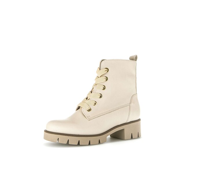 Gabor Schnürstiefelette Beige - Glattleder