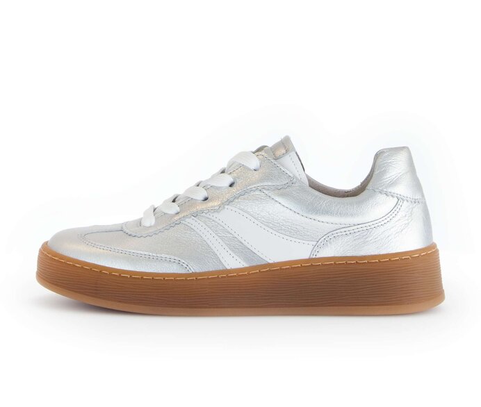 Gabor Sneaker Low Silber - Materialmix Leder