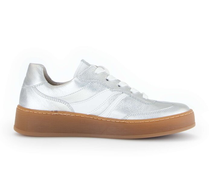 Gabor Sneaker Low Silber - Materialmix Leder