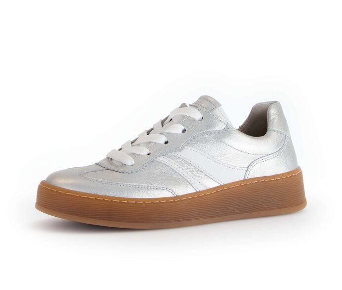 Gabor Sneaker Low Silber - Materialmix Leder