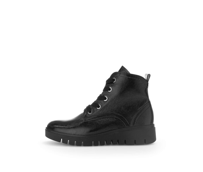 Gabor Sportliche Stiefelette Schwarz - Lackleder