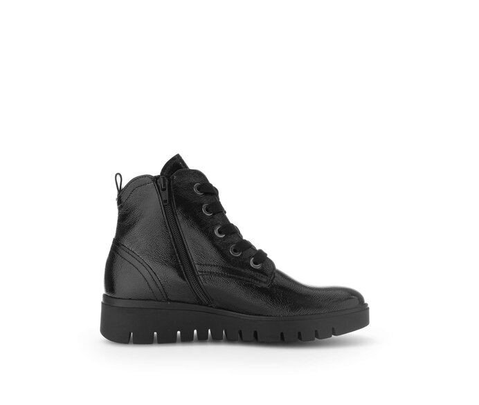 Gabor Sportliche Stiefelette Schwarz - Lackleder