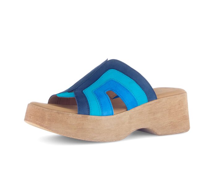 Gabor Plateau Sandale Blau - Rauleder